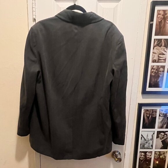 Grey Double-Breasted Blazer with Shoulder Pads - Picture 4 of 6